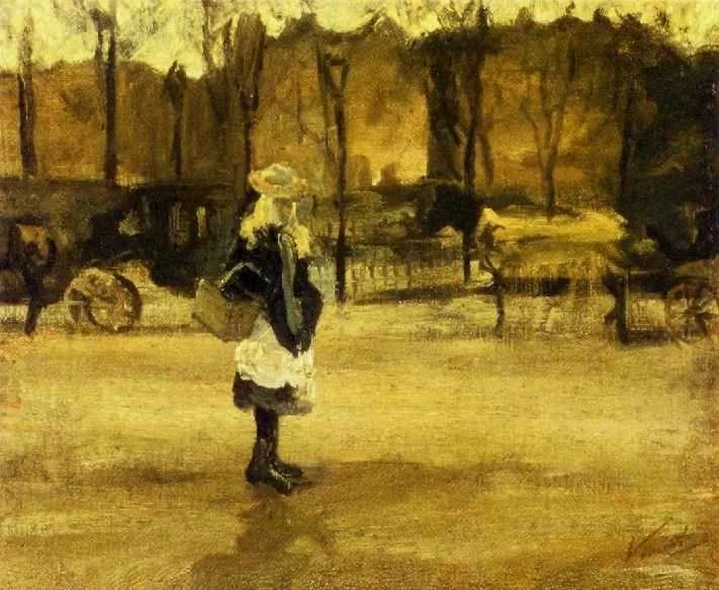  224-Vincent van Gogh-Ragazza alla fermata, 1882 